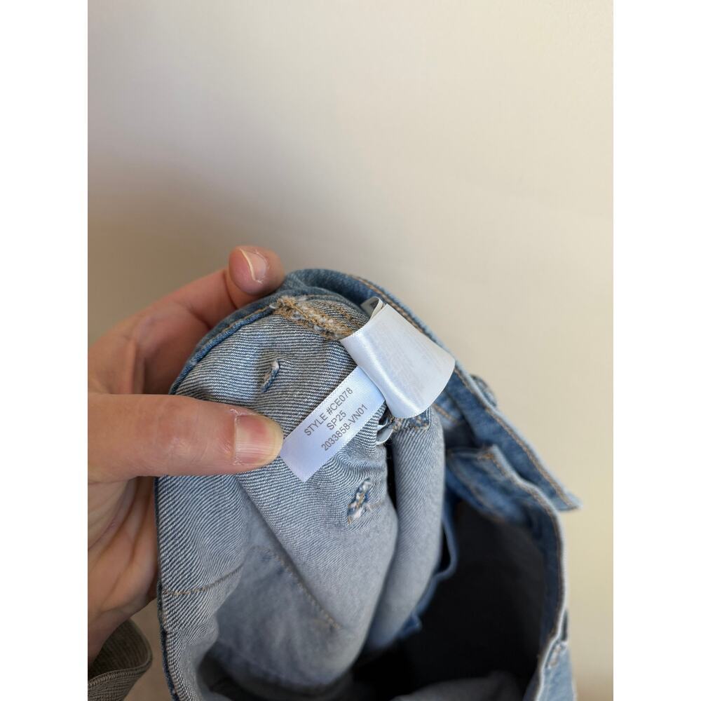 J. Crew High Waisted Button Fly Point Sur Denim Wide Leg Crop Jeans Blue 25P - Picture 10 of 10